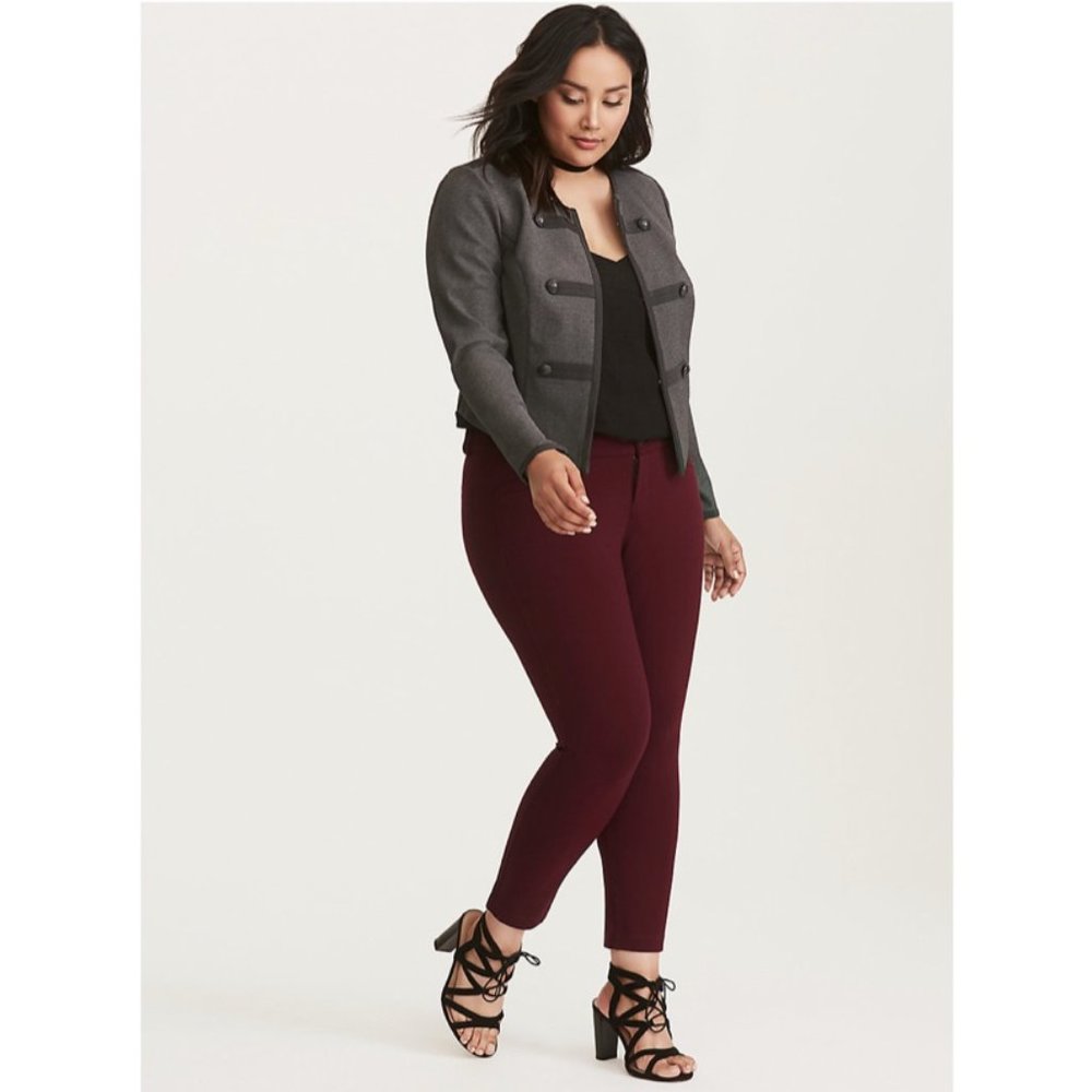 TORRID | Ankle Cropped Trouser Pant Merlot All-Nighter Ponte Knit Plus Size 16